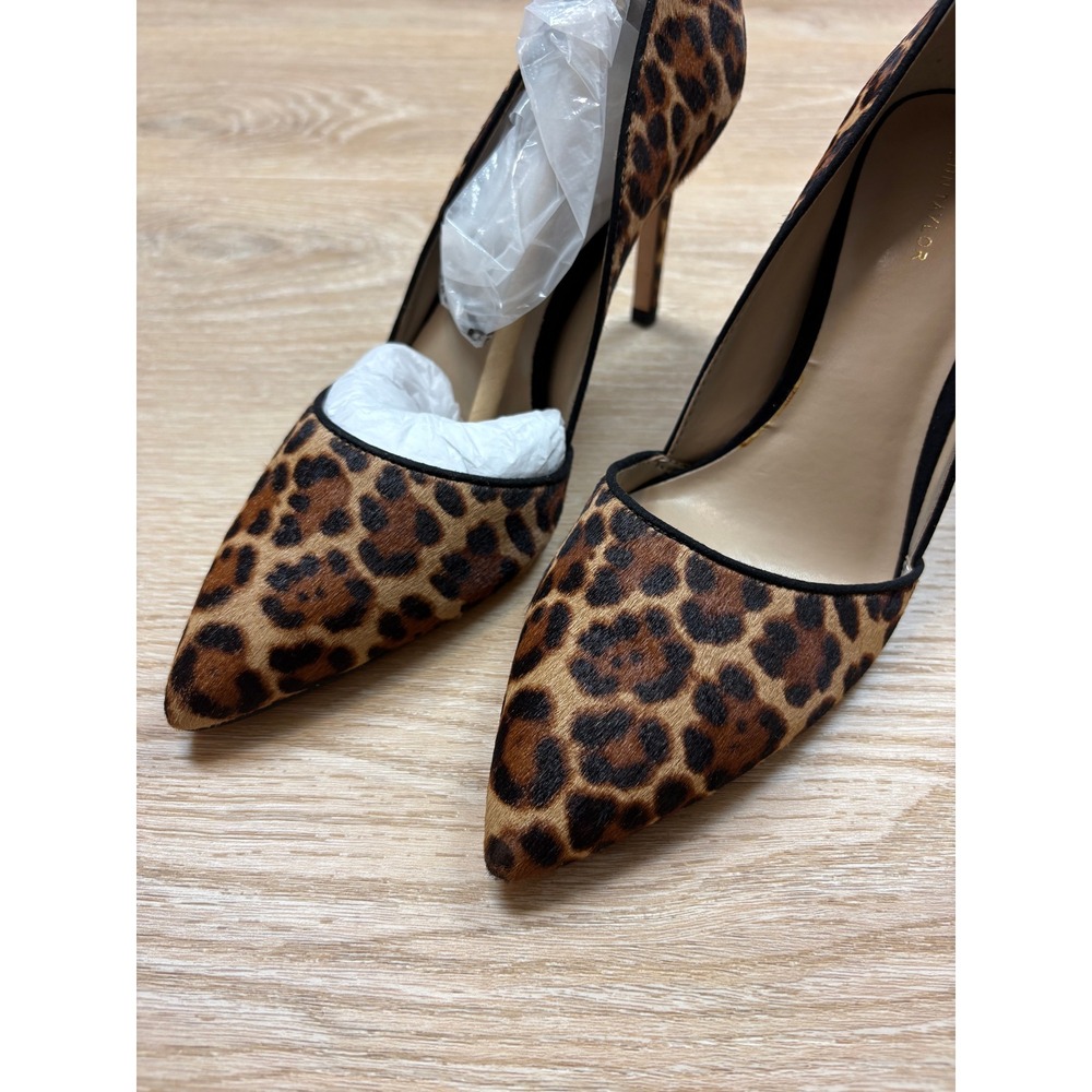 Ann Taylor Leopard Print Calf Hair d'Orsay Pumps Pointed Toe Stiletto Heels 7 - Picture 2 of 6